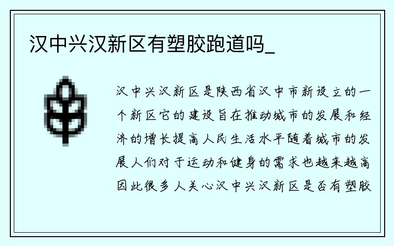 汉中兴汉新区有塑胶跑道吗_