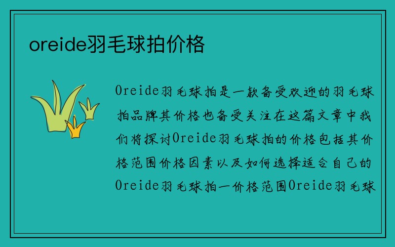 oreide羽毛球拍价格