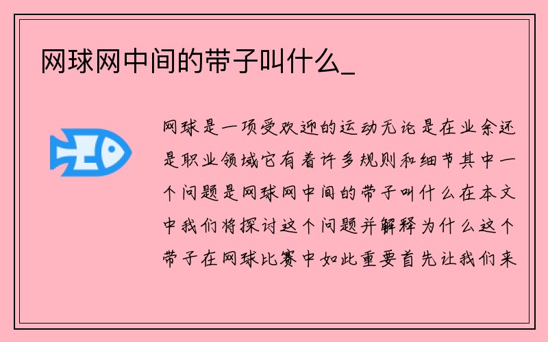 网球网中间的带子叫什么_